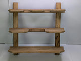 Wood Wall Display Shelf 3 Tier Miniature Figurine Collectible Rack Rustic Model