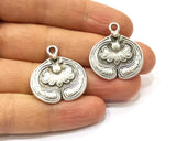 2 Pcs Silver Charms Antique Silver Plated Charms (28x27mm) G16562 Charms