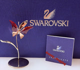 Swarovski Alava Padparadscha Magnet Butterfly With Leaf Stand Figurine #861936 Model
