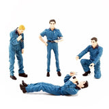 1/18 4Pcs Diorama Car Mechanic Checking Repair Scene Props Miniature Figure Doll Model