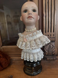 Vintage  Porcelain Doll Head Bust Display Your wigs, Hats & Bonnets Glass eyes, Model