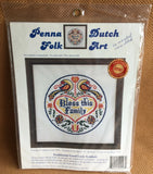 Penna Dutch Folk Art Cross Stitch Kit Bless this House  Symbol 9 1/2" New Pack Model
