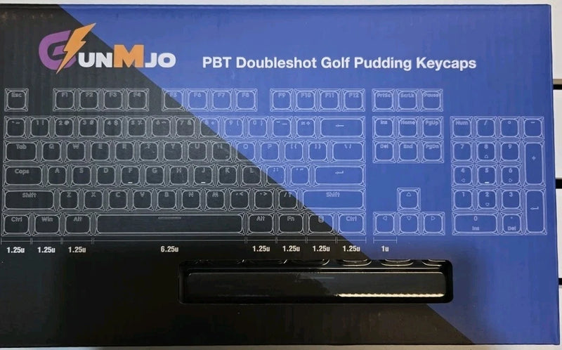 GunMjo PBT Doubleshot Golf Pudding Keycaps For Keyboard Black Model