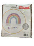 Embroidery Kit Rainbow "Be Happy" 6 Inch Hoop Cross Stitch Kit Craft DIY Model
