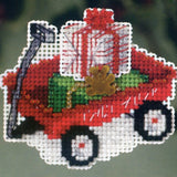 Red Wagon Beaded Christmas Ornament Kit Mill Hill 2013 Winter Holiday Model