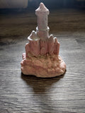 Pink Glitter Castle Figurine Miniature Fantasy Tower Decorative Collectible Model