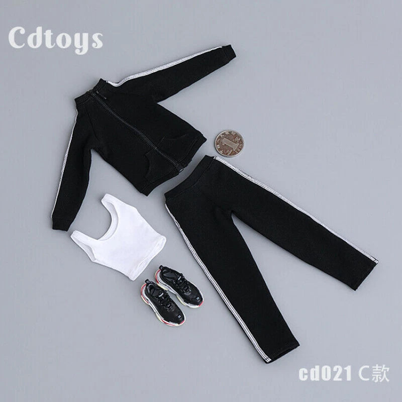 1/6 Cdtoys cd021 Black Sportswear Suit Clothes Model Fit 12'' figure Model