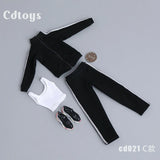 1/6 Cdtoys cd021 Black Sportswear Suit Clothes Model Fit 12'' figure Model