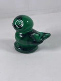 Vintage Dark Green Art Glass Bird / Duck Figure Paperweight Display Rate Find Model
