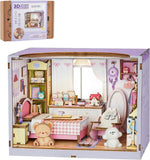 DIY Miniature House Kits-Bedroom, 3D Wooden Puzzles with LED Light NEW BOXED Model