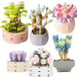 MOC Succulent Cactus Bonsai Potted Plant Building Block Model Kit Toy Gift Model