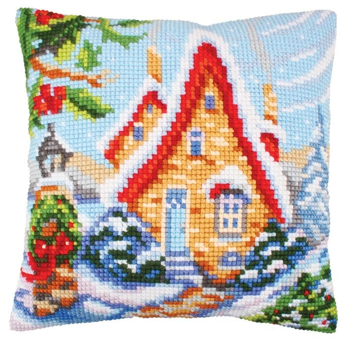 "Fairy Cottage"   Cushion kit for Pillow Embroidery 5244 Model