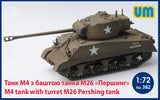 Unimodel 382 - 1/72 M4 Tank with Turret M26 Pershing Plastic Model Kit UM 382 Model