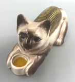 Vintage Siamese Kitty Cat Spiral Mail Letter w/ Pen Pencil Holder Desk Display Model