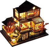 Miniature Dollhouse Kit Sakura Garden with LED Light & Clear Cover DIY Japan Model