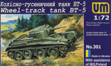 UMT 301 - 1/72 BT-5 SOVIET WHEEL-TRACK LIGHT TANK WWII model kit Model