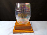 HTF Fenton Cracker Barrel Clear Carnival Glass Novelty Barrel Display Figurine Model