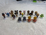 Disney 100 Yr Mini Character Figurines Lot Display Bases 2" Tall, 20 Pcs Collect Model