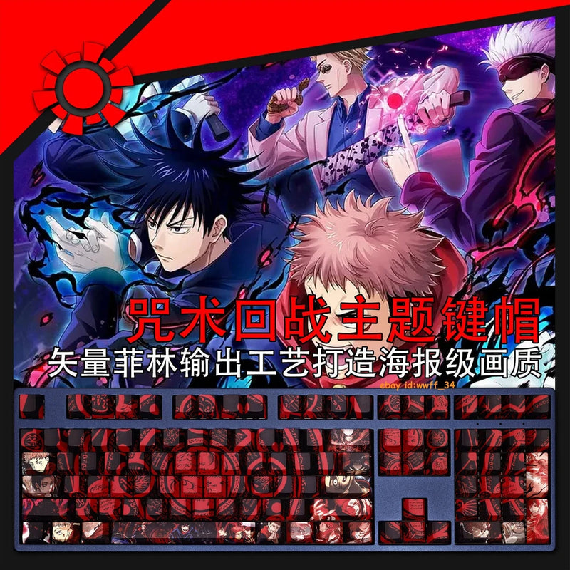 108 Keys Jujutsu Kaisen Itadori Yuji PBT Keycaps for Cherry Mechanical Keyboard Model