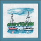Permin counted cross stitch kit "White boats", 13x13cm, DIY, 13-8119 Model