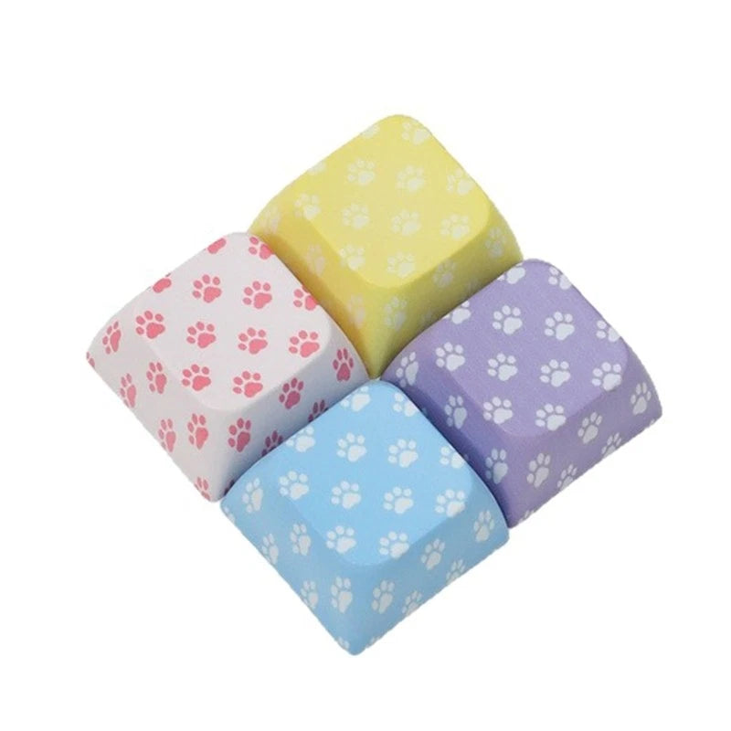 Keyboard Button Keycaps Set, 4PCS Animal Print Finish for Desks Computer Keycap Model