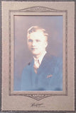 Antique Board Photograph  Antique Portrait of Man in Suit and Tie with Frame Model
