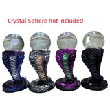 Cobra Crystal Sphere Stand Display Base Holder Resin Figurine Decor Model
