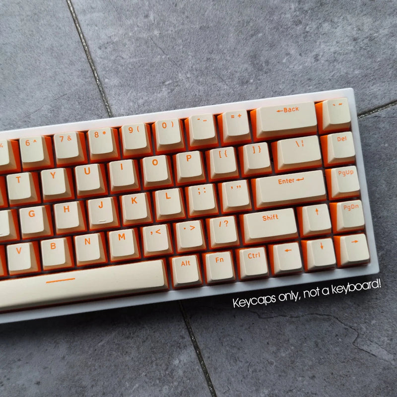 Cheese PBT Double Shot Keycaps Set Stylish OEM for Cherry MX Mechanical Keyboard Model