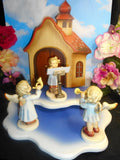 4 HUMMEL ANGELS ORCHESTRA 2096/A/G/J/V + 3pc CHURCH & CLOUD DISPLAY MIB Model