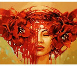 Paint By Numbers DIY Kit Abstract Figure Women Flowers 40CMx50CM Canvas Model