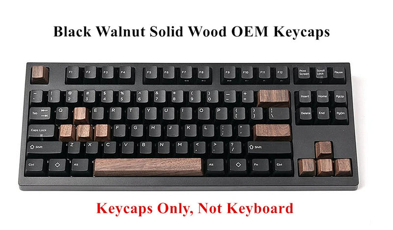 Handmade OEM Black Walnut Solid Wood Keycaps for Cherry MX Mechanical Keyboard Model