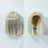 1/6 Silver Short Straight Wig Model Fits for 12