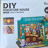 Robotime DG156 1:24 Alice's Tea Store Shop Miniature DIY Kit LED 218pcs Model