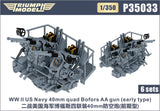Triumph P35033 1/350 WW ll US Navy 40mm quad Bofors AA Gun (Early Type??6sets Model