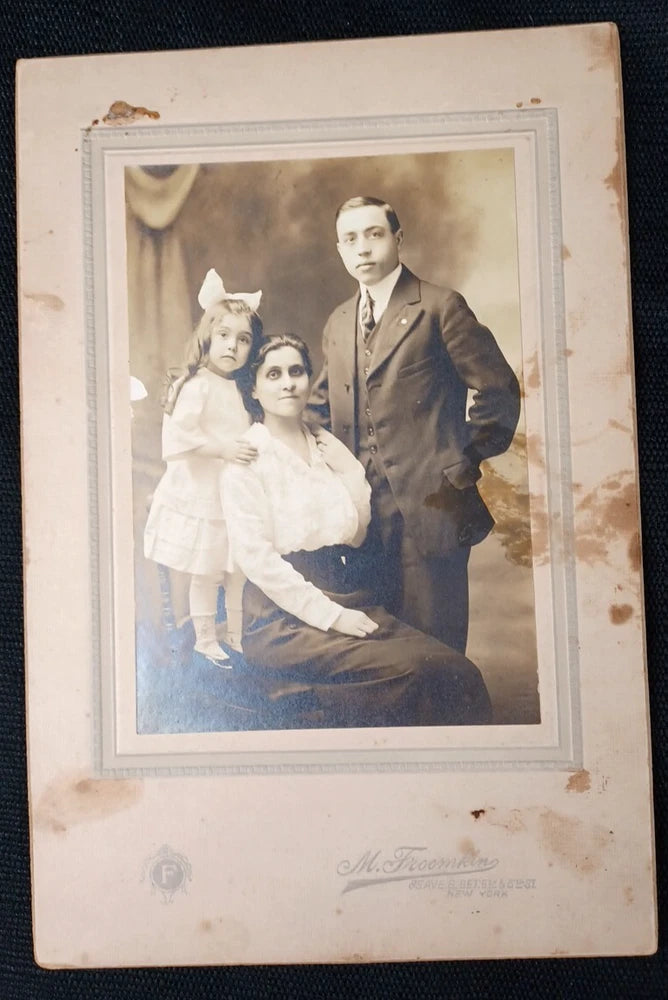 Antique Family Photograph On Board Adorable Girl Froomkin NY Early 1900's Model