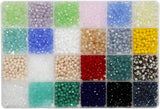 4Mm round Faceted Crystal Glass Beads Assorted Kit with Organizer Box for DIY Model