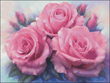 Needlework Crafts Full Embroidery DIY Counted Cross Stitch Kits 14 ct Pink Roses Model