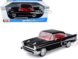 1957 CHEVROLET BEL AIR COUPE BLACK 1/18 DIECAST MODEL CAR BY MAISTO 31477 Model