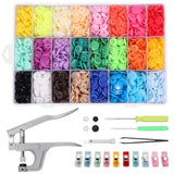 KAMTOP Snap Pliers Set, 408 Sets T5 Plastic Snap Buttons Kit, 24 Colors | Sna... Model