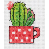 Klart counted cross stitch kit "Cactus in cup", 7,5x8,5cm, DIY Model