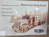 3D Truck Puzzle, Wooden Mechanical, "American Long Truck", Adult Model XY816 Model