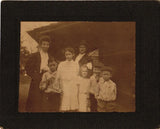Antique 1900s Family Portrait Photograph on Matte Board 4.5 x 5.5 Model