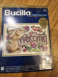 Bucilla Stamped Cross Stitch 42028 Welcome Bunny 7" x 5" Crafts Model