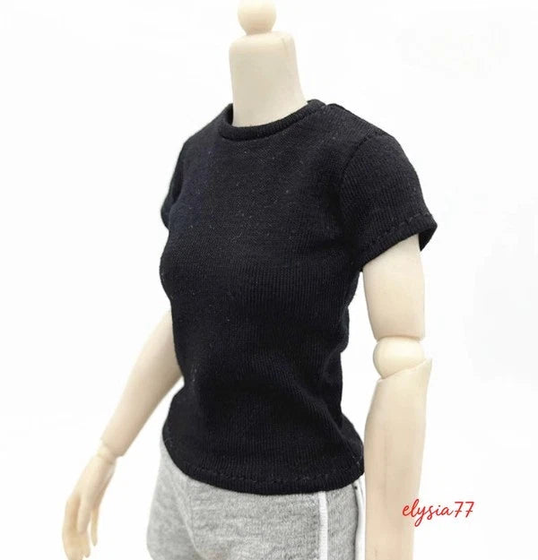 Cool 12" Action Figure Short Sleeve T-Shirt Model Fits for 1/6 Female Soldier Model
