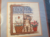 Kitten In Window Counted Cross Stitch Kit #40462 -9x10 Inches/22.7x25.3cm -Bucil Model