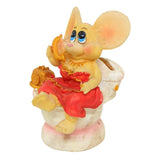 Vintage Toilet Funny Mouse Porcelain Ceramic Collectible Table Figurine Statue Model