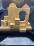 1990 Goebel Olszewski Miniatures ABC Building Block Castle Display base 968-D Model