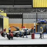 1/64 Scale Model Repair Shop 9 Mechanic Figures Car Repair Tool Dioramas Model