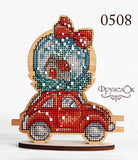 Auto Town Collection wooden base Counted Cross Stitch Kit ?C DIY Needlework Craft Model