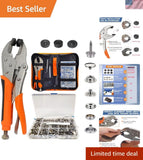 Heavy Duty Snap Pliers Kit with 60 Stainless Steel Snaps - Marine & Leather Use Model